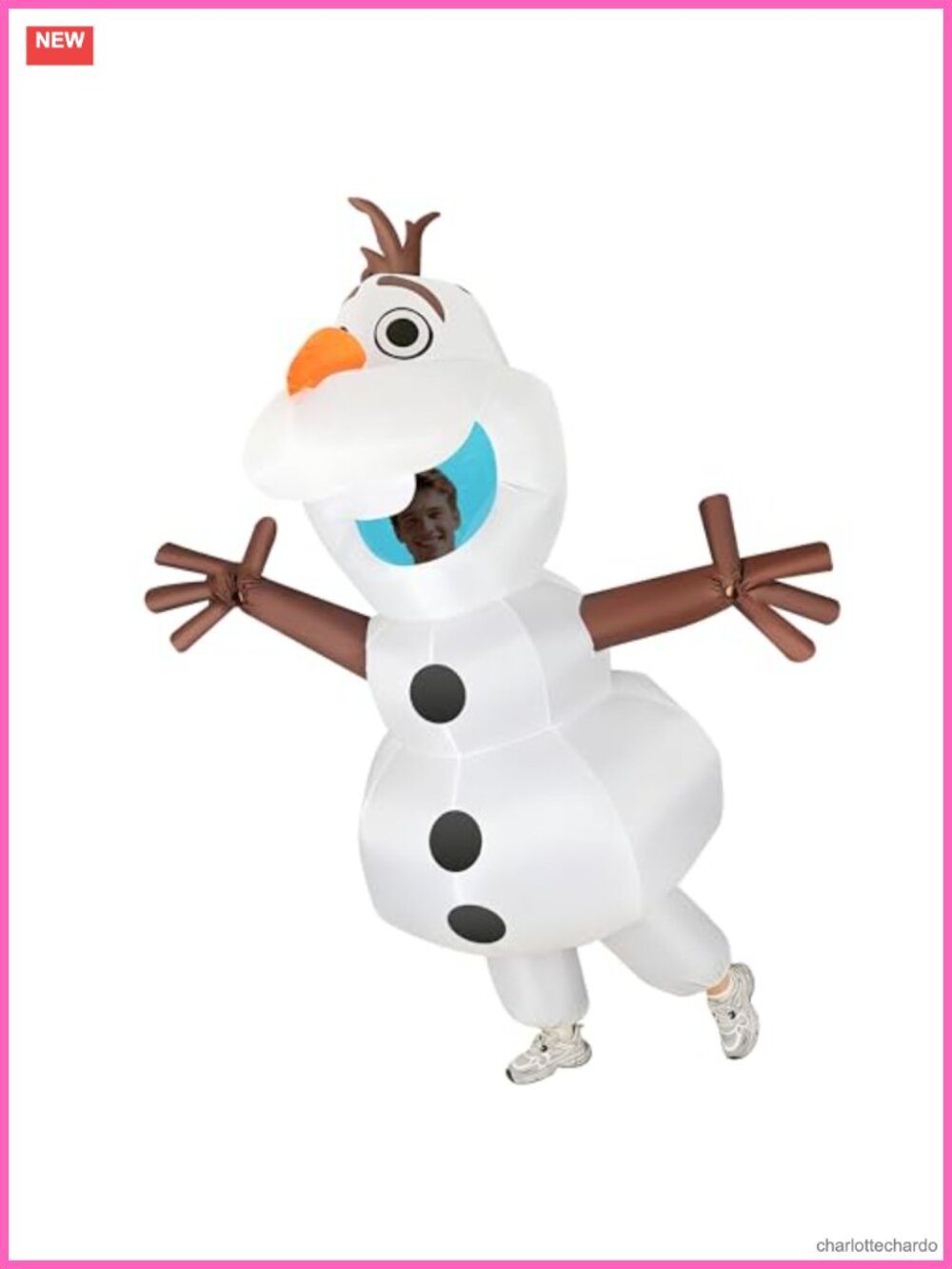 Olaf Inflatable Costume Adult Blow Up Snowman Suit Dual Fans One Size Fits All
